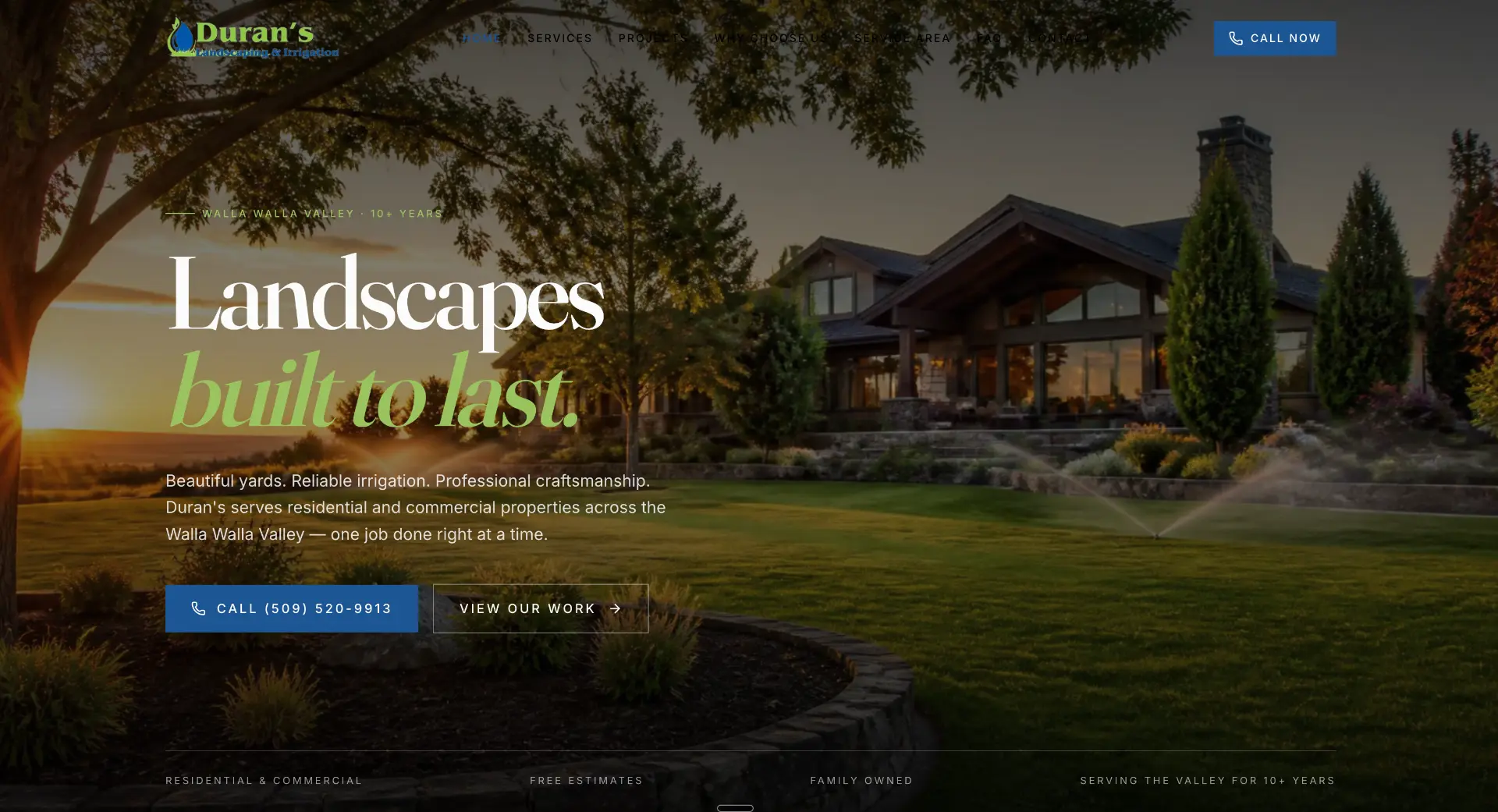 Duran's Landscaping & Irrigation website