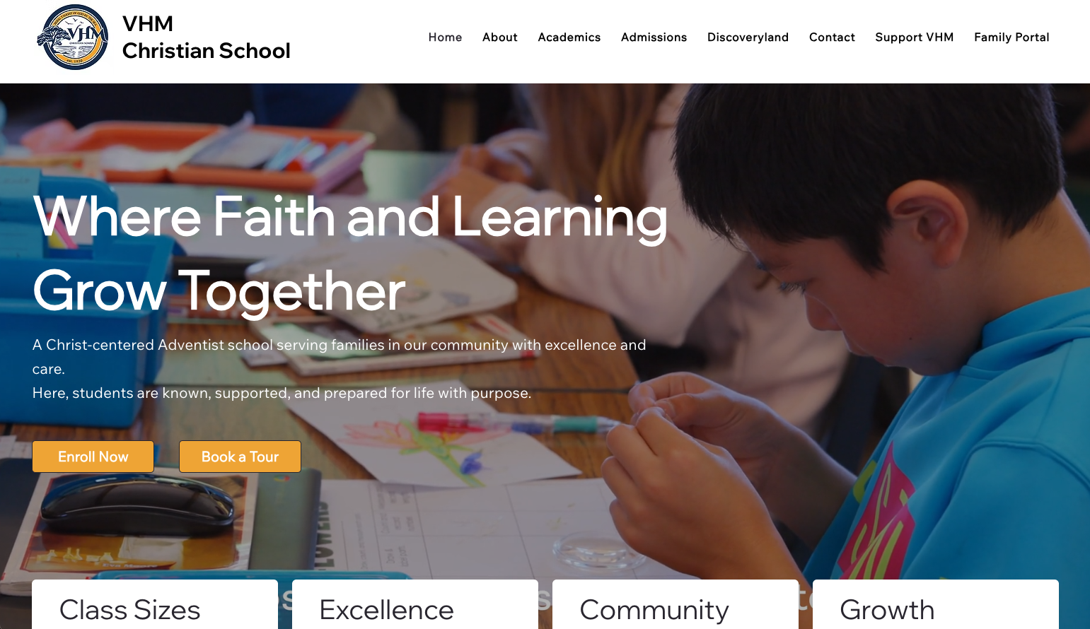 VHM Christian School website
