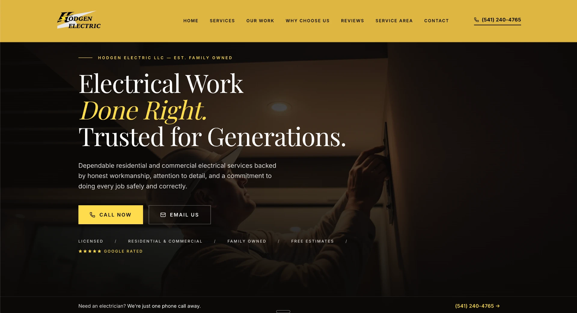 Hodgen Electric website
